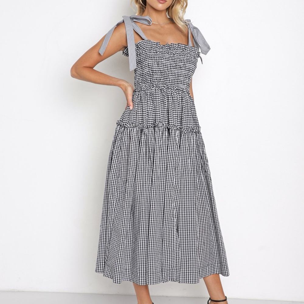En Saison Monochrome Gingham Dress
